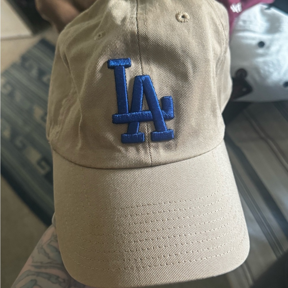 Tan 47brand Cap with Blue LA Logo